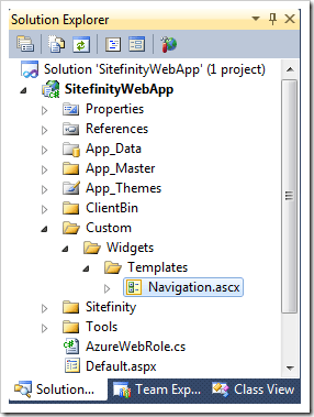 Creating a new ASP.NET UserControl to be the External Widget Template for the Navigation Widget
