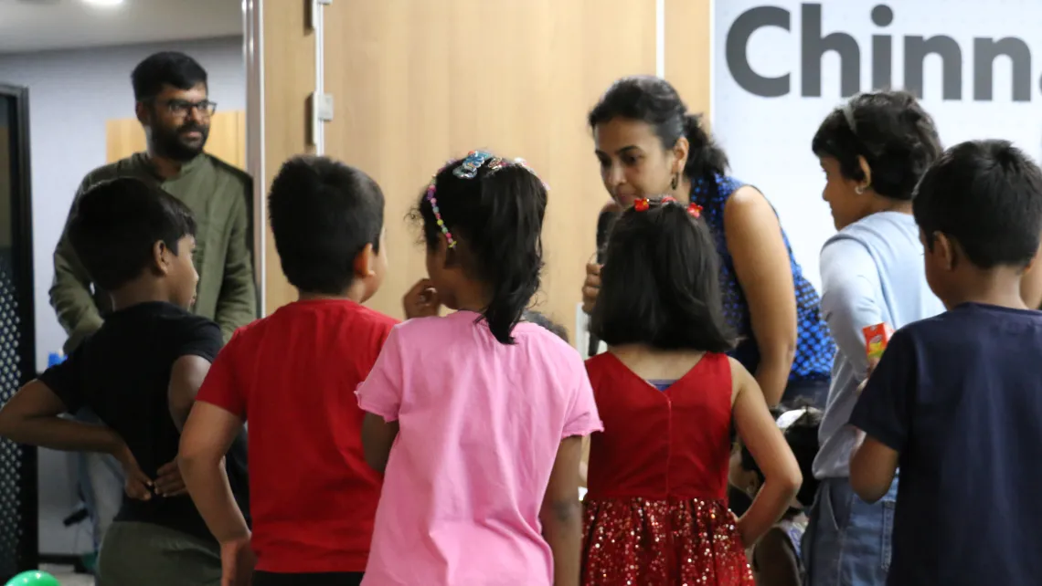 children on a visit in one of the progress offices