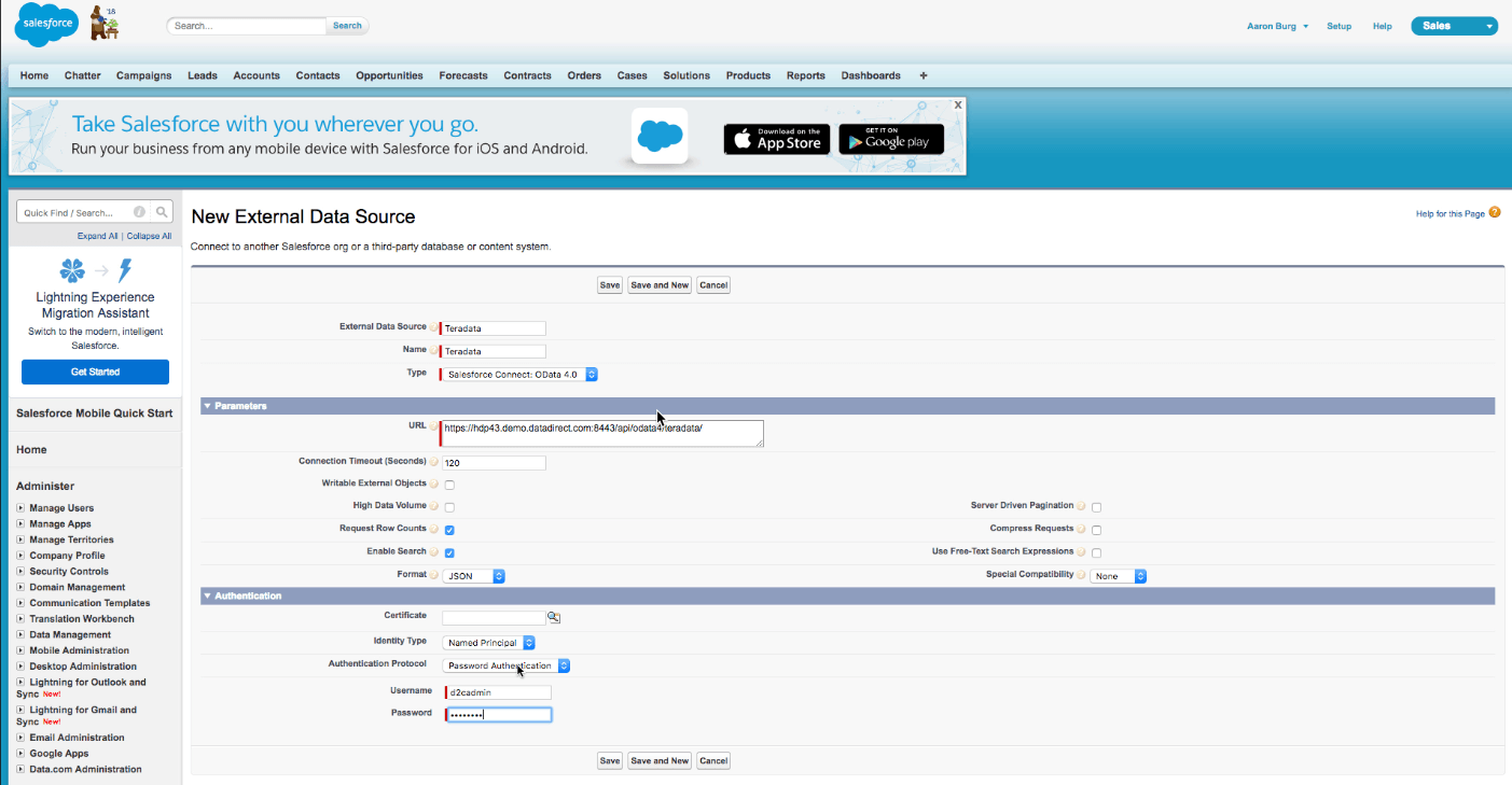 Salesforce Connect OData