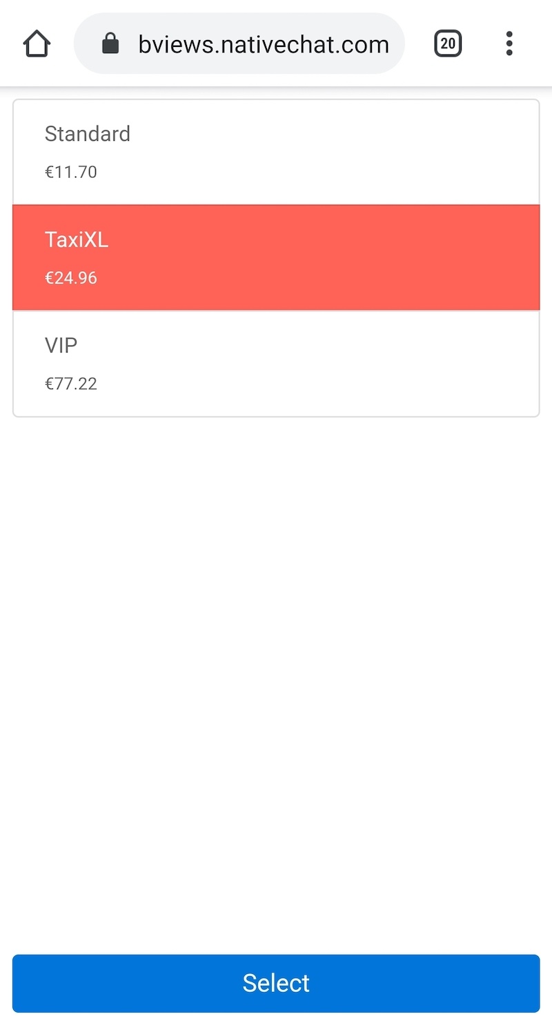 Ride Type Test Options Ride Type Test Options