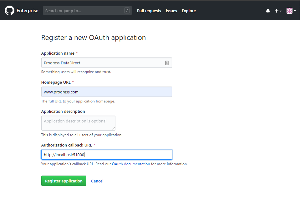Create OAuth App