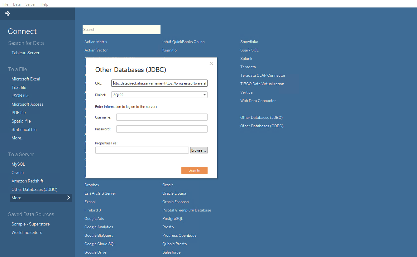 Choose JDBC datasource Choose JDBC datasource