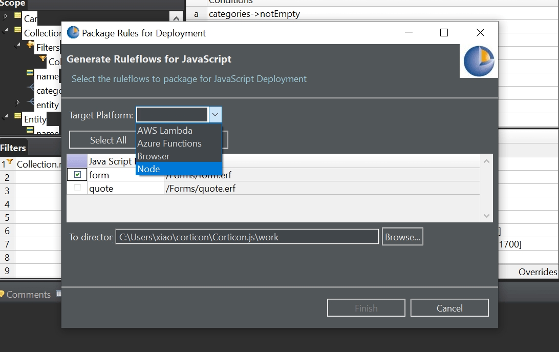 Exporting JavaScript Rules as Node Package