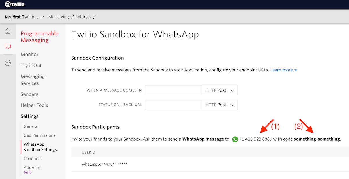 Configure WhatsApp Sandbox
