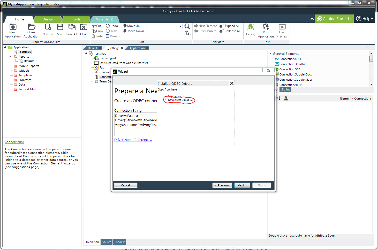 copy the driver name string.