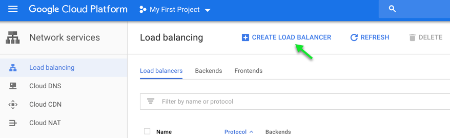 hdpgoogleloadbalancer6 Create load balancer.
