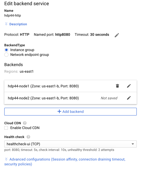 hdpgoogleloadbalancer Click Start Configuration > HTTP(S) Load Balancing