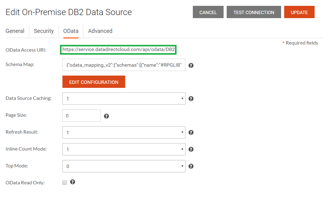Select all the tables that you would like to access through OData