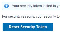 Select ‘Reset Security Token’