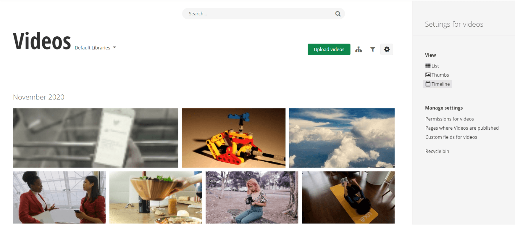 Video Management UI Video Management UI