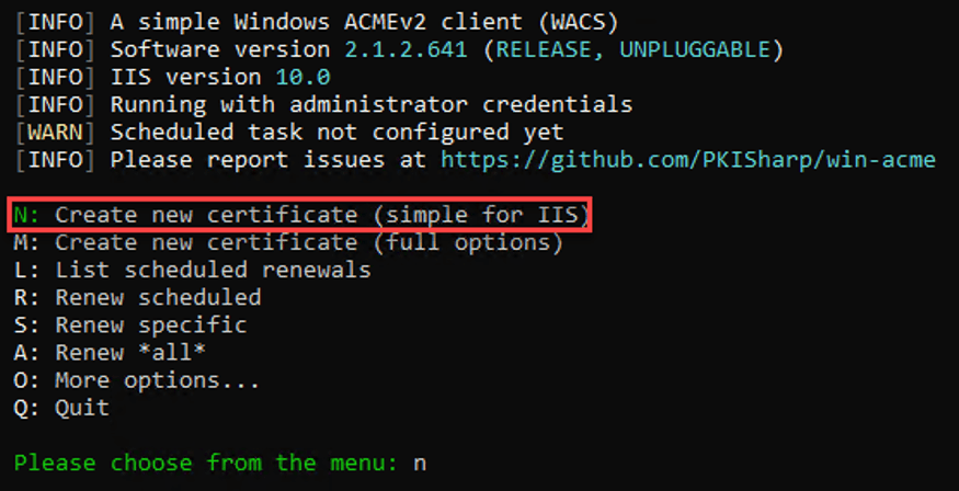 win acme dns validation