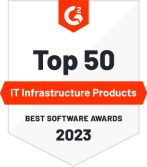 top 50 it infrastructure products best software awards 2023 g2 badge
