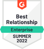 best relationship enterprise summer 2022 g2 badge