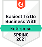 easiest to do business with enterprise spring 2021 g2 badge