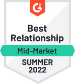 best relationship mid-market summer 2022 g2 badge