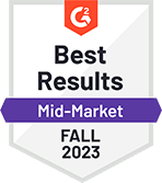 best results mid-market 2023 g2 badge