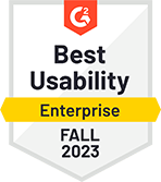 best usability enterprise 2023 g2 badge