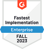 fastest implementation enterprise 2023 g2 badge