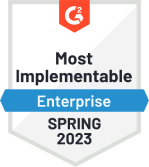 most implementable enterprise spring 2023  g2 badge