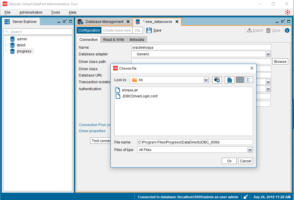 choose eloqua driver classpath choose eloqua driver classpath