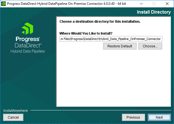 On-Premises Connector Install Location On-Premises Connector Install Location