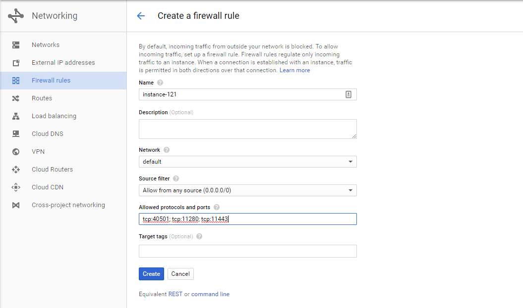 On-Premises Connector Firewall rules