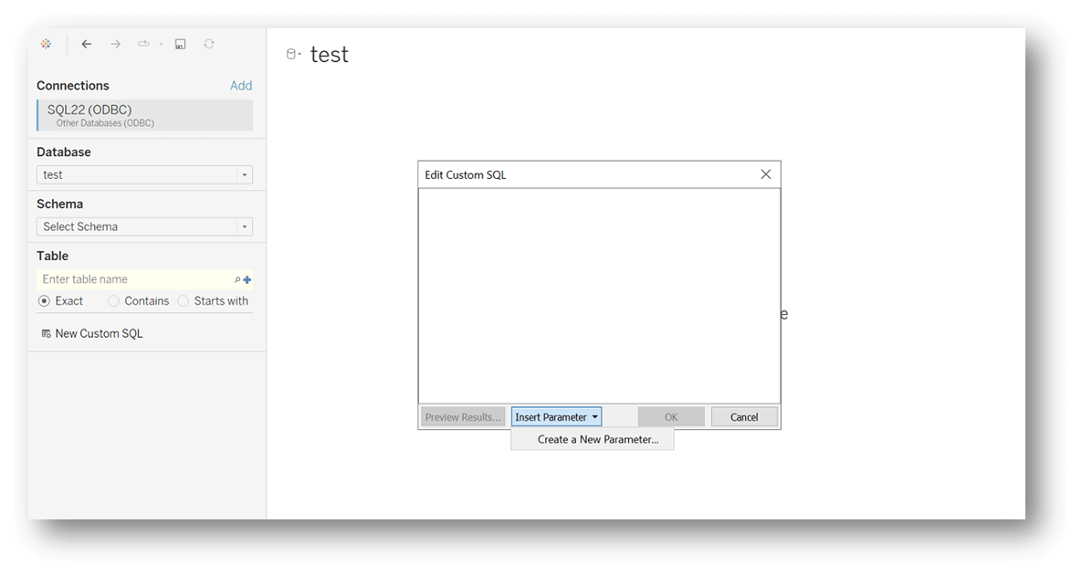 tableau custom sql query view