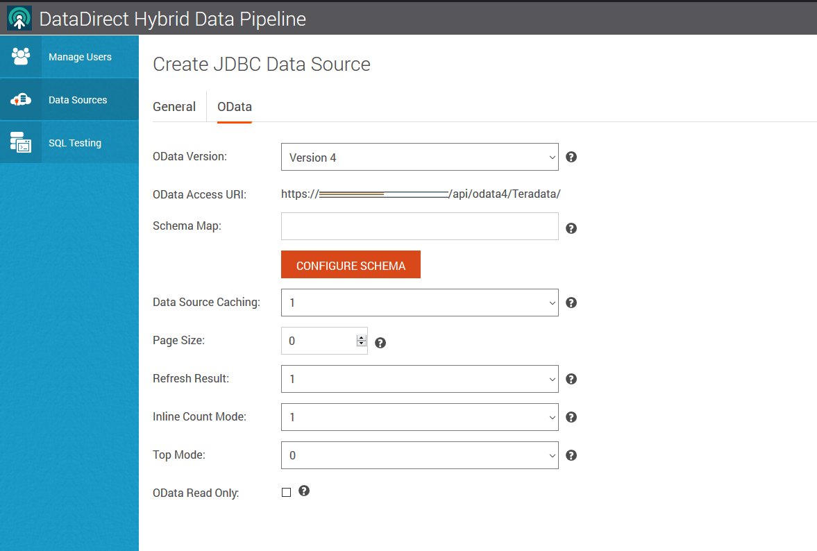 choose configure Odata choose configure Odata