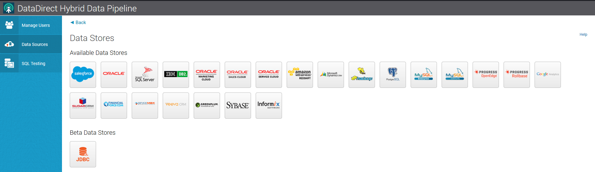 select jdbc data store select jdbc data store