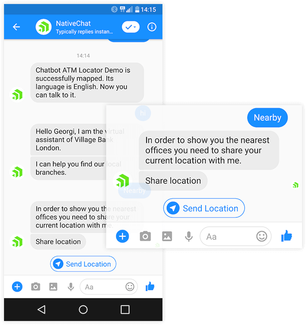 Conversational UI Location