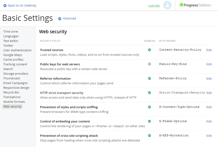Modulo di sicurezza Web