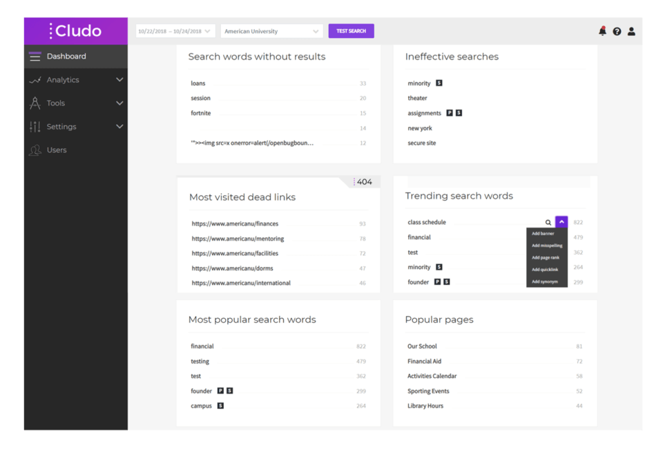 Cludo Site Search Integration