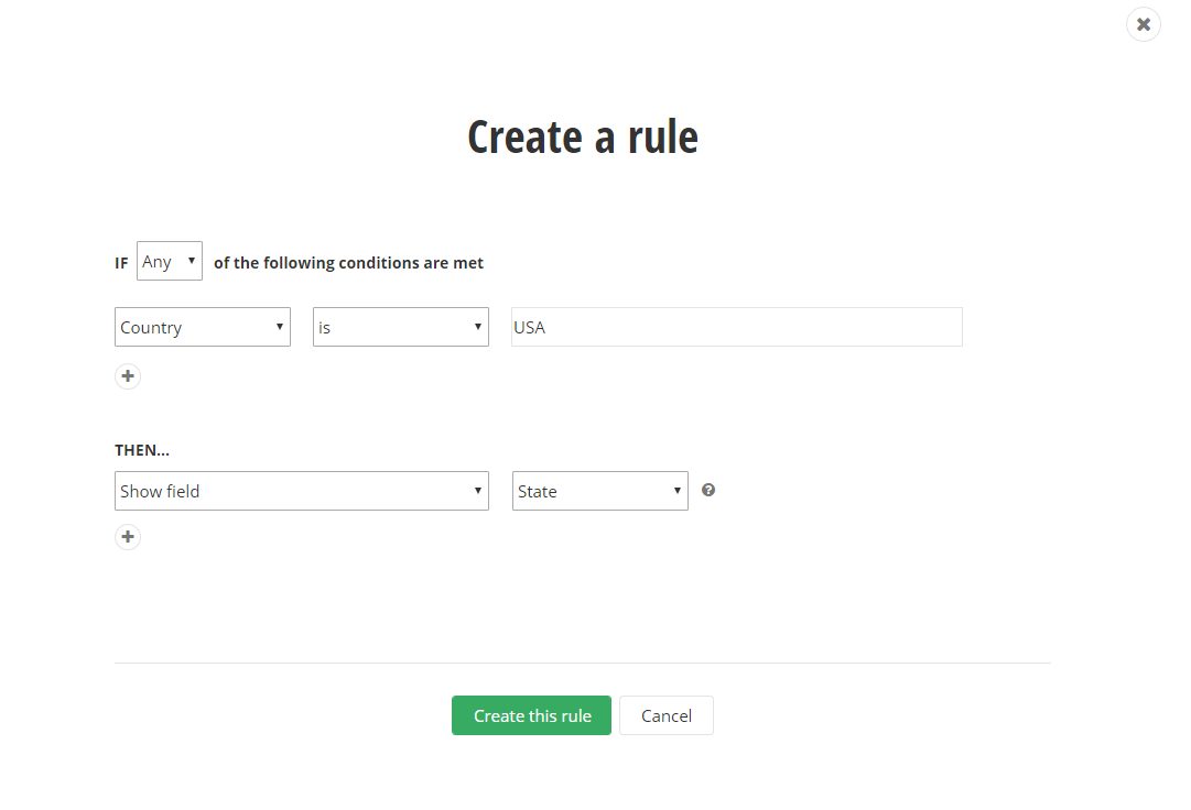 Sitefefnity Rule-Based Forms