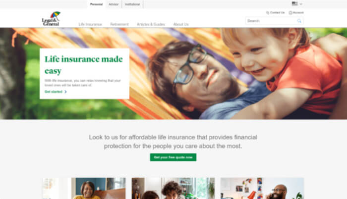 legal and general america website preview