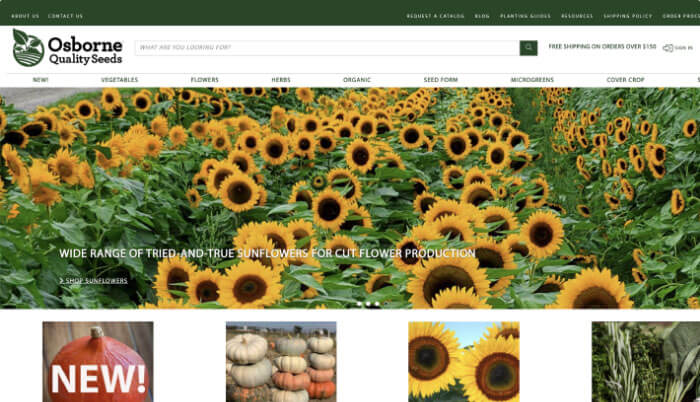 obsorne quality seeds website preview