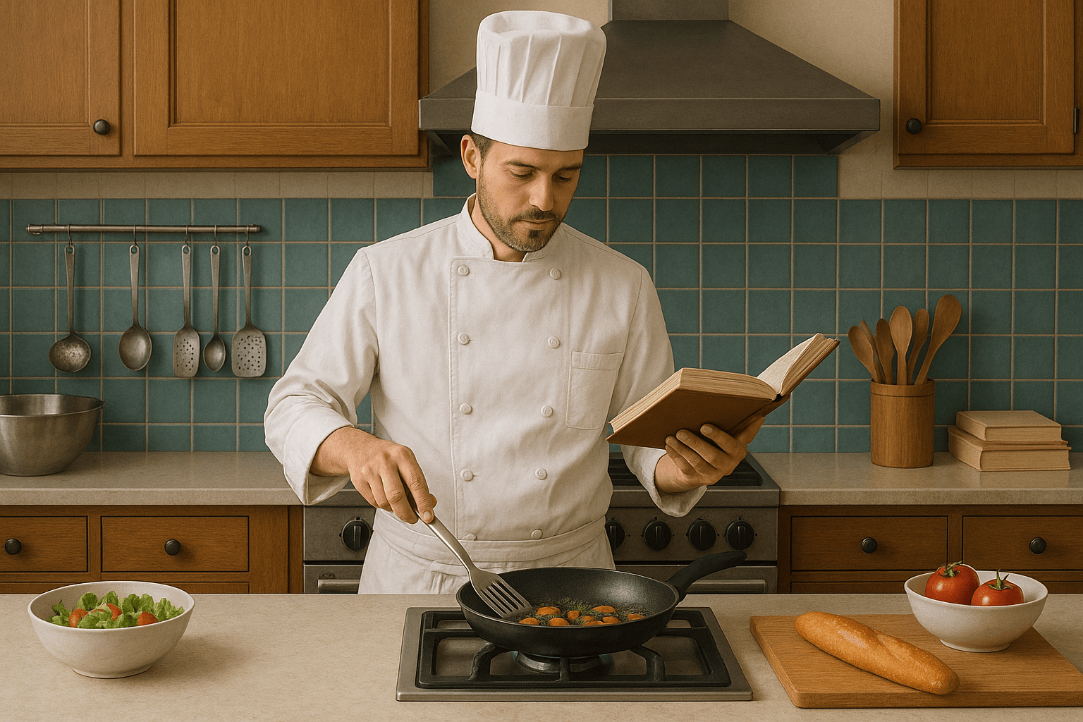 A chef working in a restaurant kitchen as a metaphor for Machine Learning