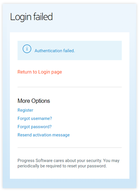 What should I do when authentication during login fails?
