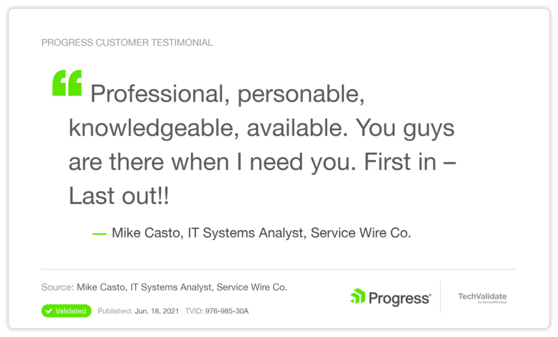 Professional, personable, knowledgeable, available. You guys are there when I need you. First in - Last out!! - Mike Casto, IT Systems Analyst, Service Wire Co.