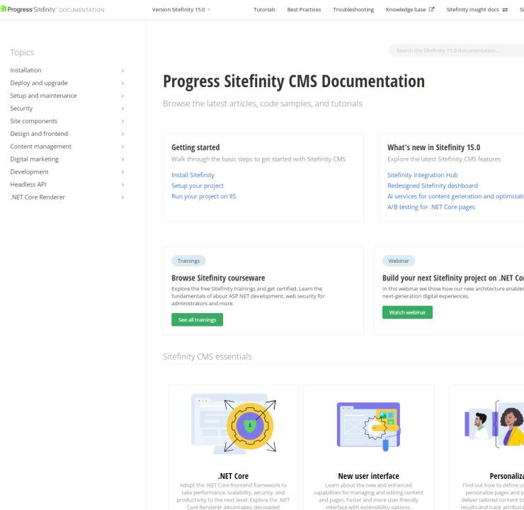 Sitefinity Documentation Portal